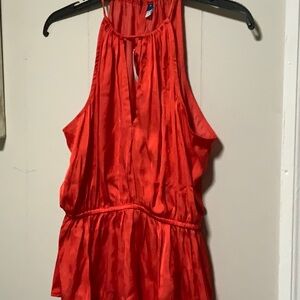 Elegant Red Sleeveless Top